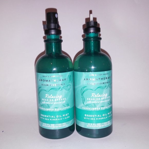 Set of 2 Bath & Body Works Aromatherapy Essential Oils Mist Relaxing Seaside Bre - Picture 2 of 5